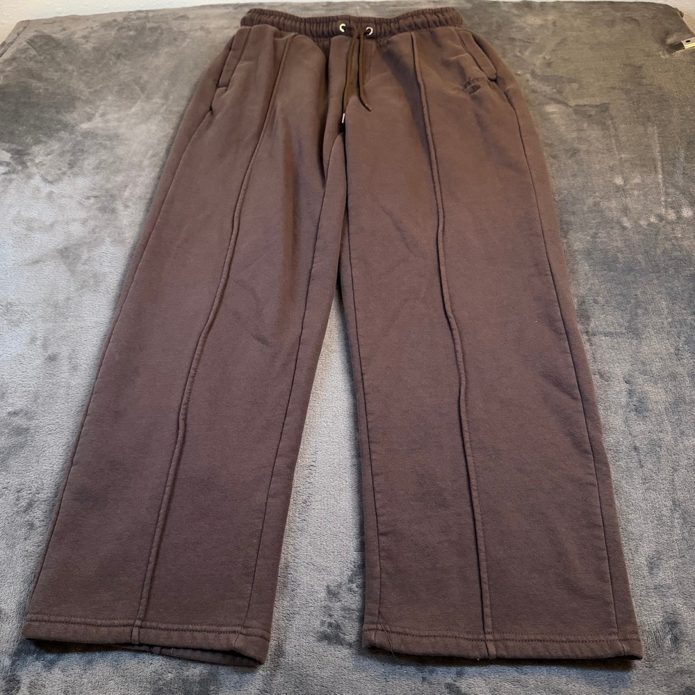 Saints Studio Pintuck Sweatpants Mens Medium Brown Relaxed Fit Joggers